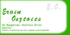 ervin osztoics business card